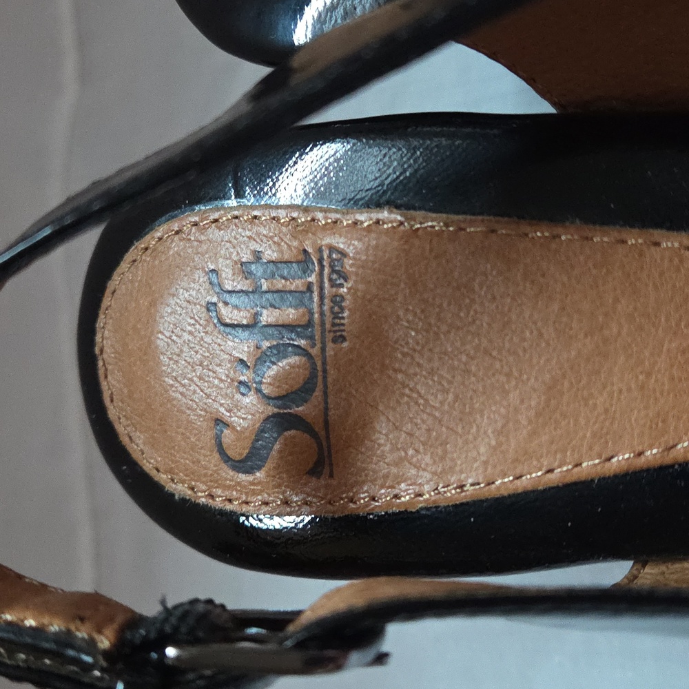 Sofft Patent Leather Slingback Heels With Bow Accent Size 7.5 EUC - Picture 6 of 8